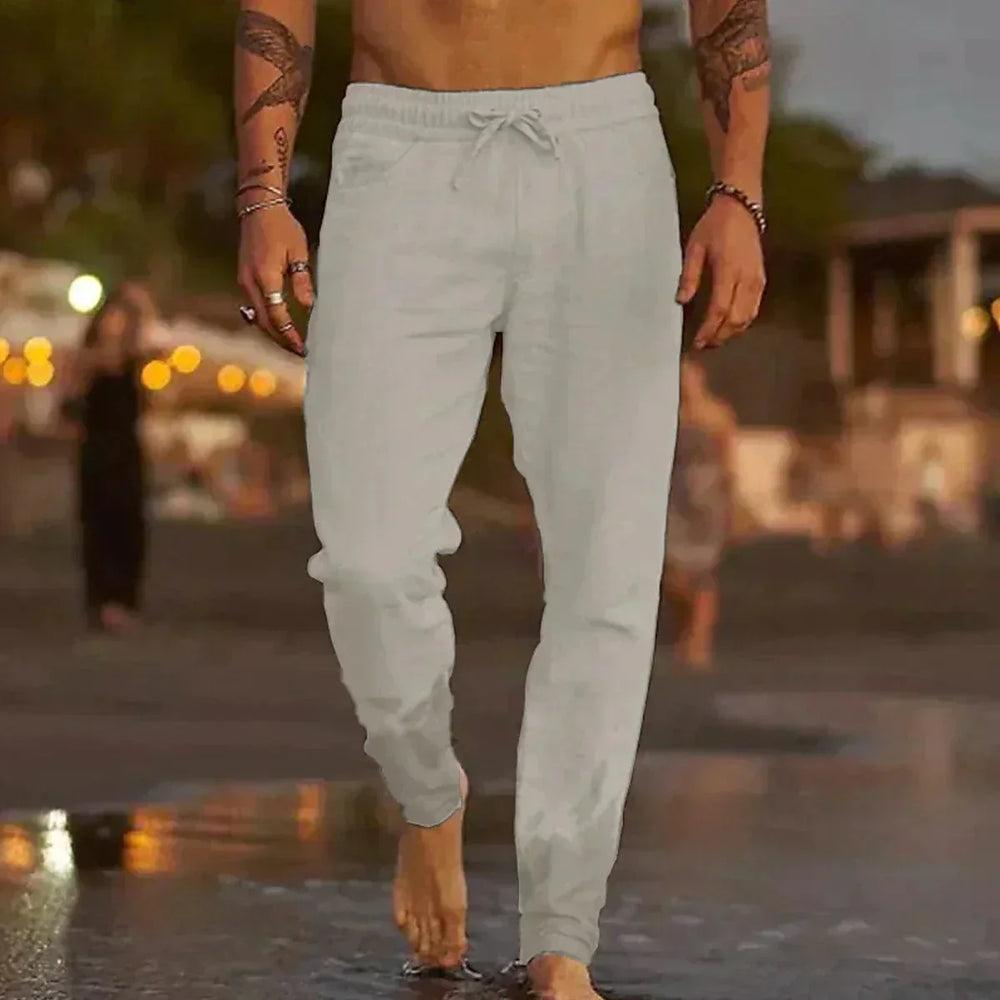 Heren zomerse Linnenbroek Ademend Casual Nette Heren Broek
