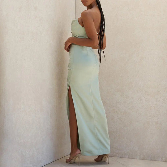 Azelina | Elegante Strapless Satijnen Maxi-Jurk voor Dames